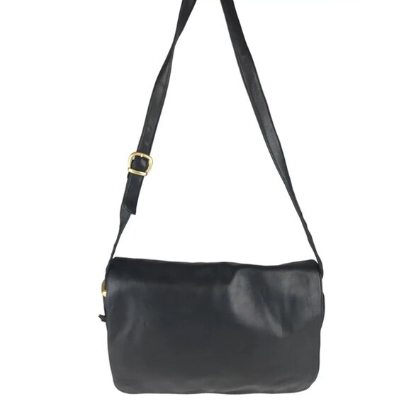 Preswick & Moore Black Womens Adjustable Strap Snap Inner Pockets Messenger‎ Bag - Picture 2 of 10